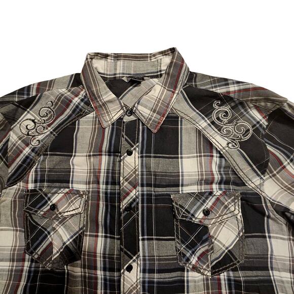 MK Machine Button Down Shirt Mens 2XL Long Sleeve Embroidered Rodeo Western - Picture 4 of 9